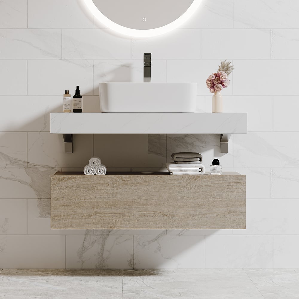 Japandi Floating Single Bathroom Vanity