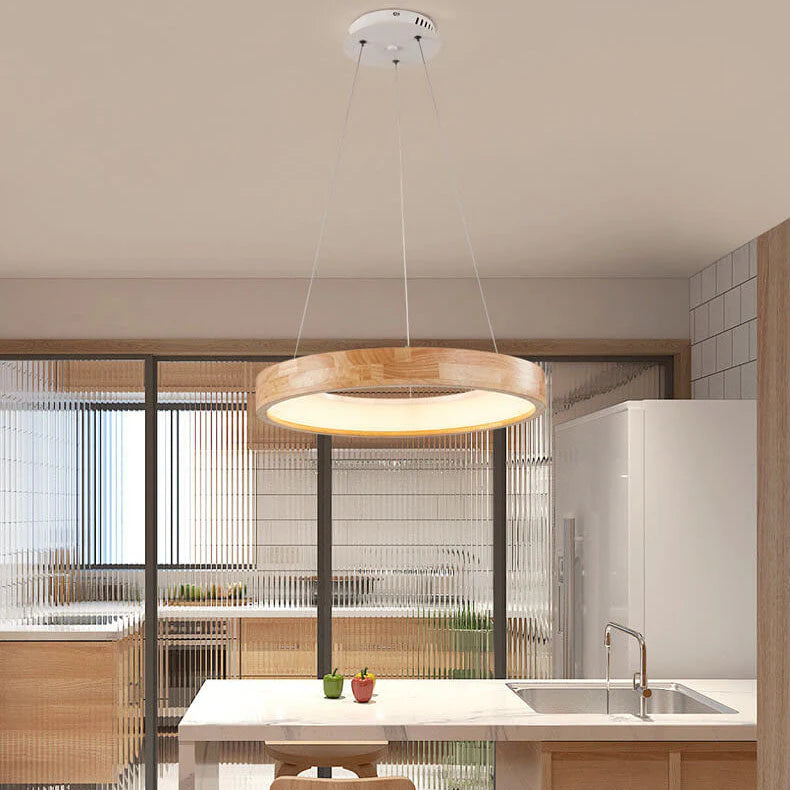 Japandi Wooden LED Pendant Light