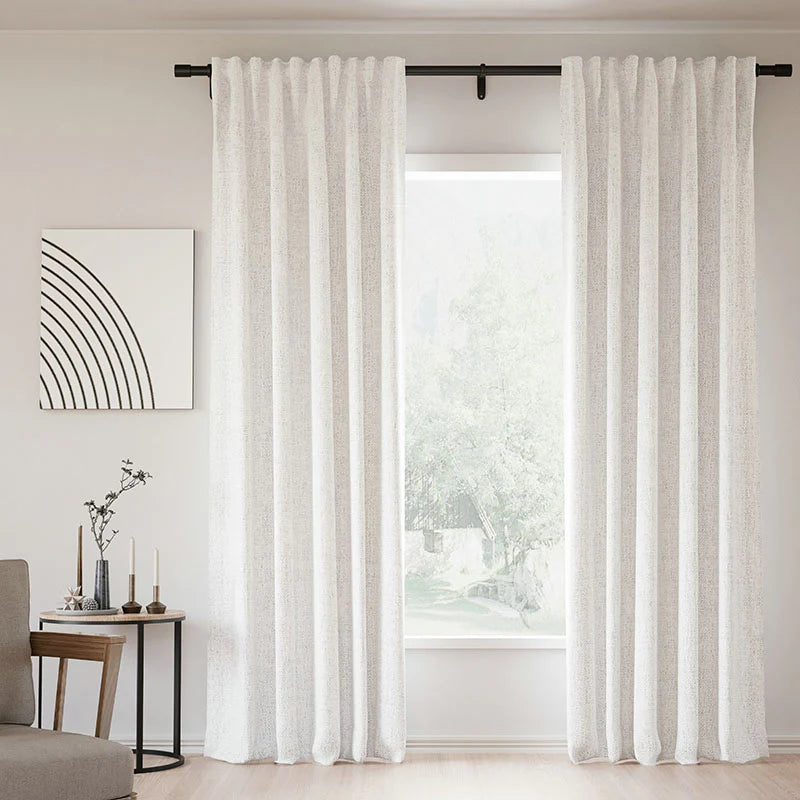 Japandi Linen Blackout Curtains | Soft Top