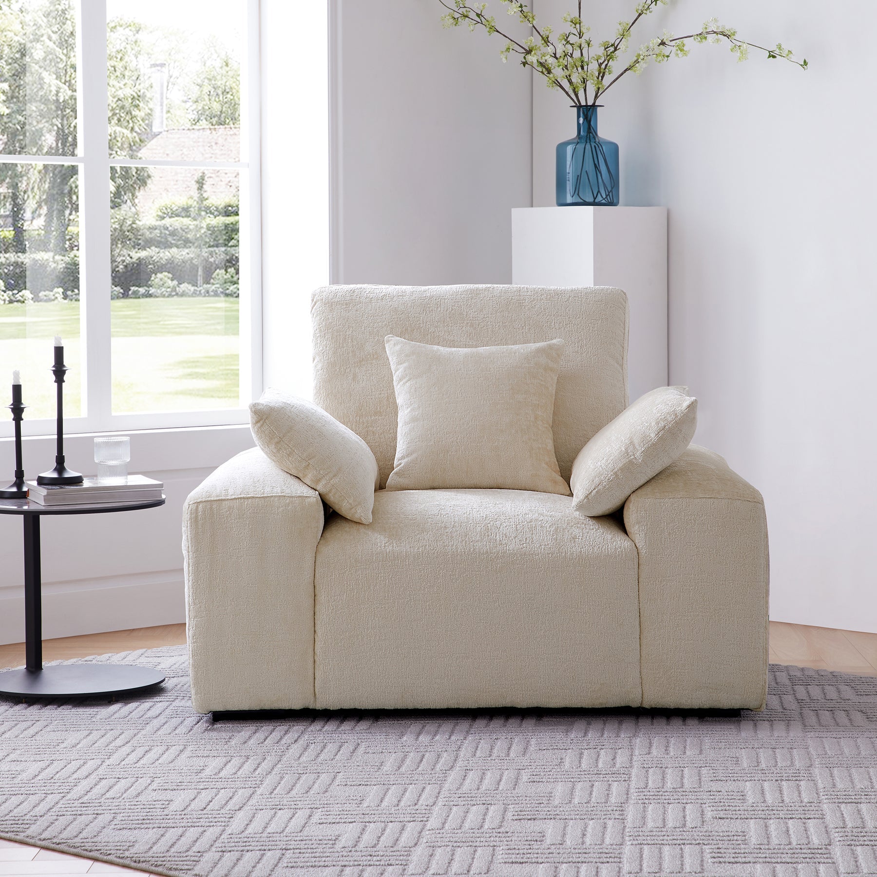 Japandi Beige Armchair