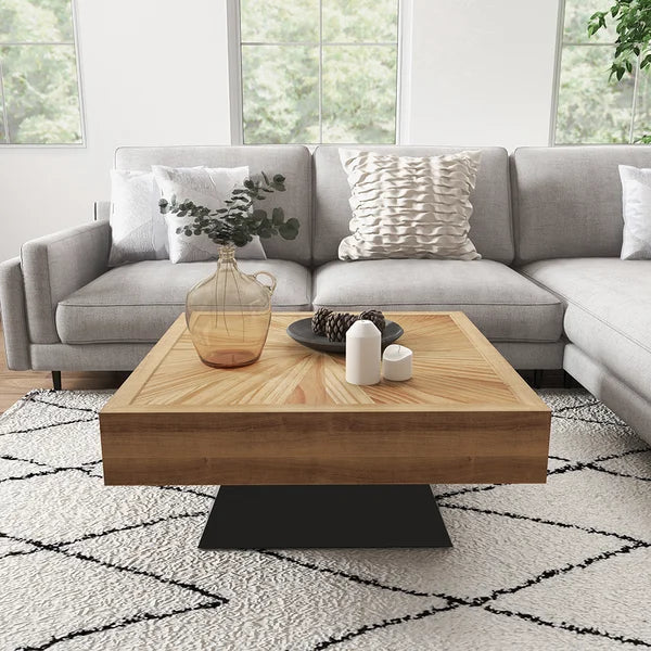 Japandi Square Wood Coffee Table