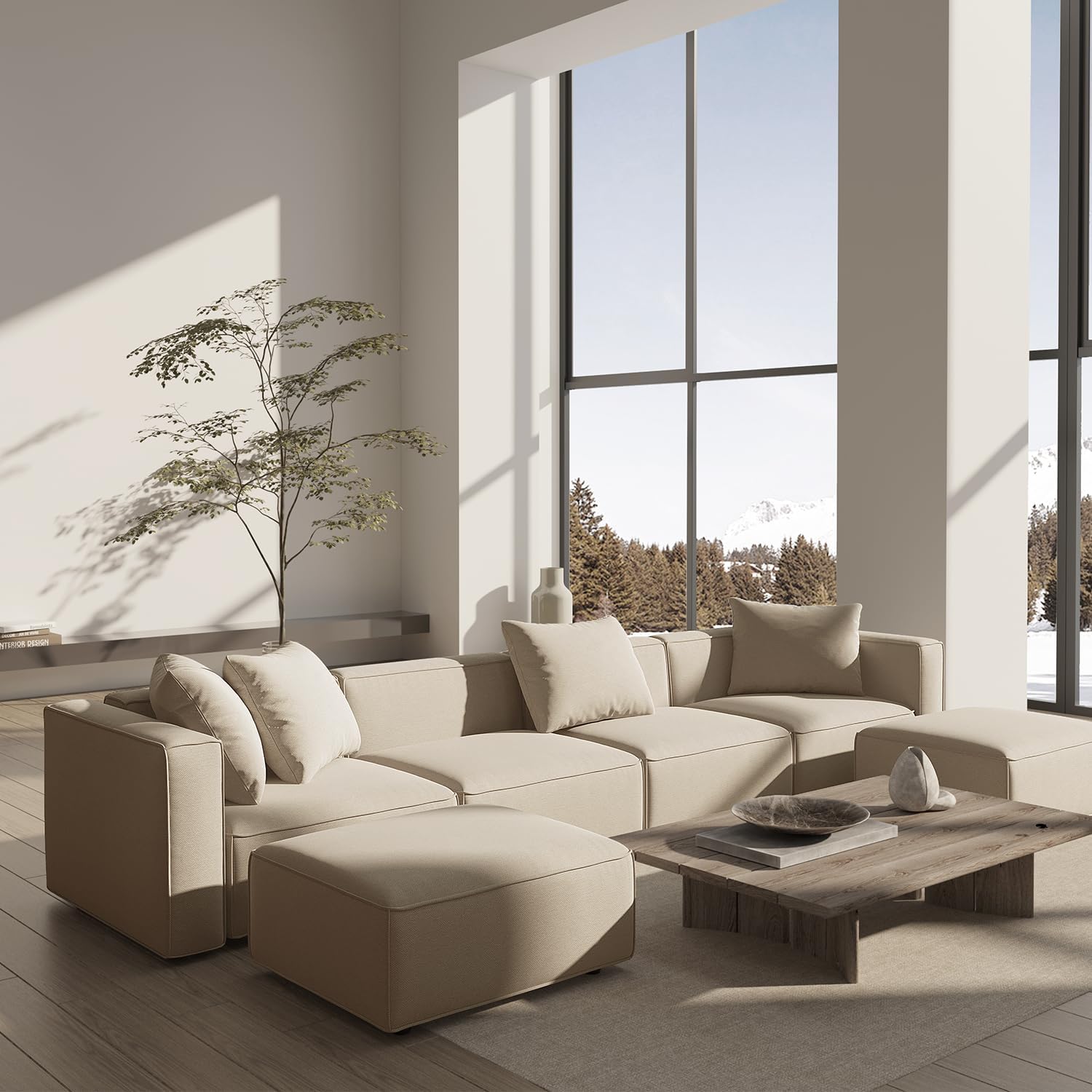 Japandi U-Shape Sectional Sofa