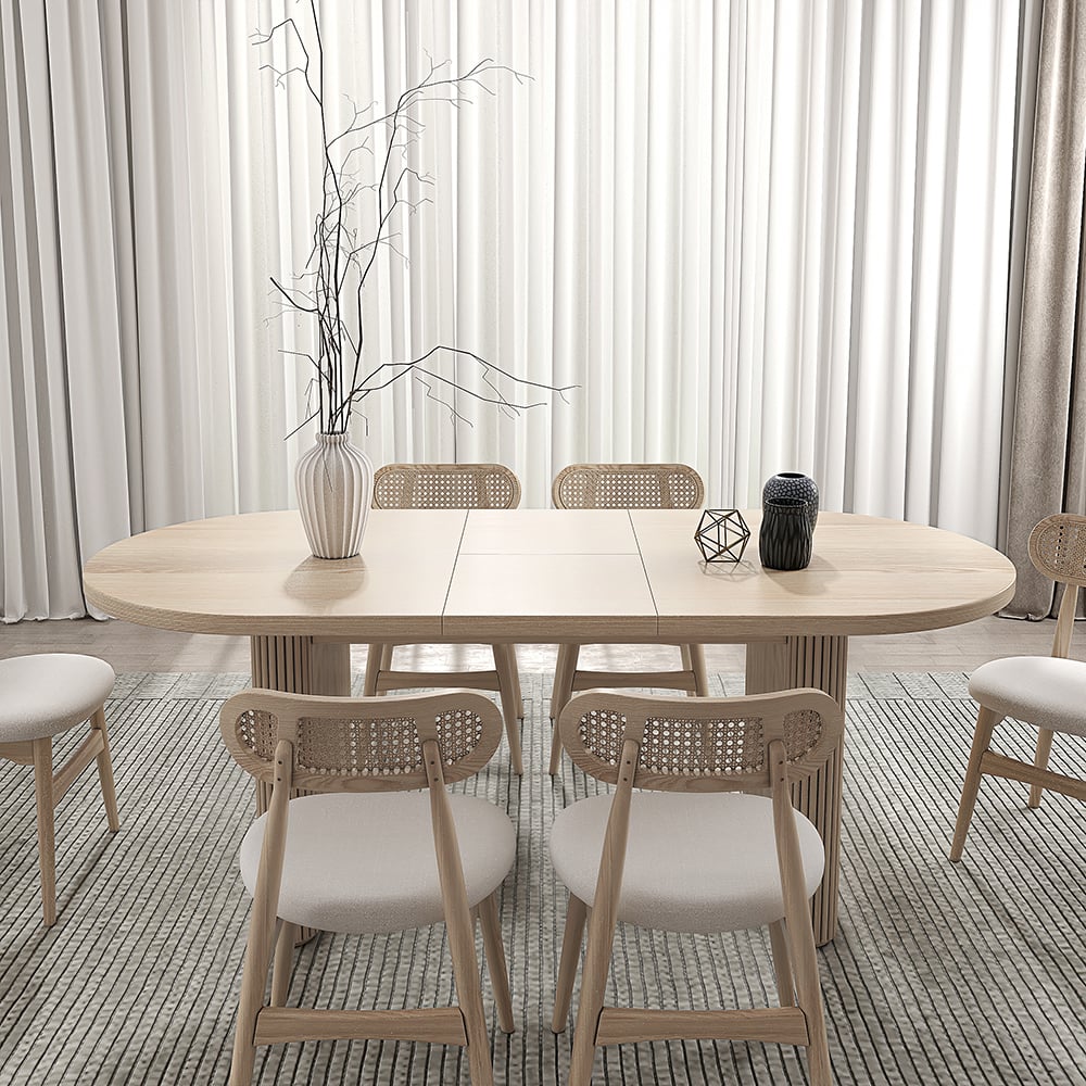 Japandi Oval Extendable Table