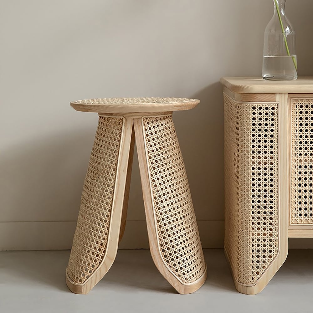 Japandi Rattan Side Table