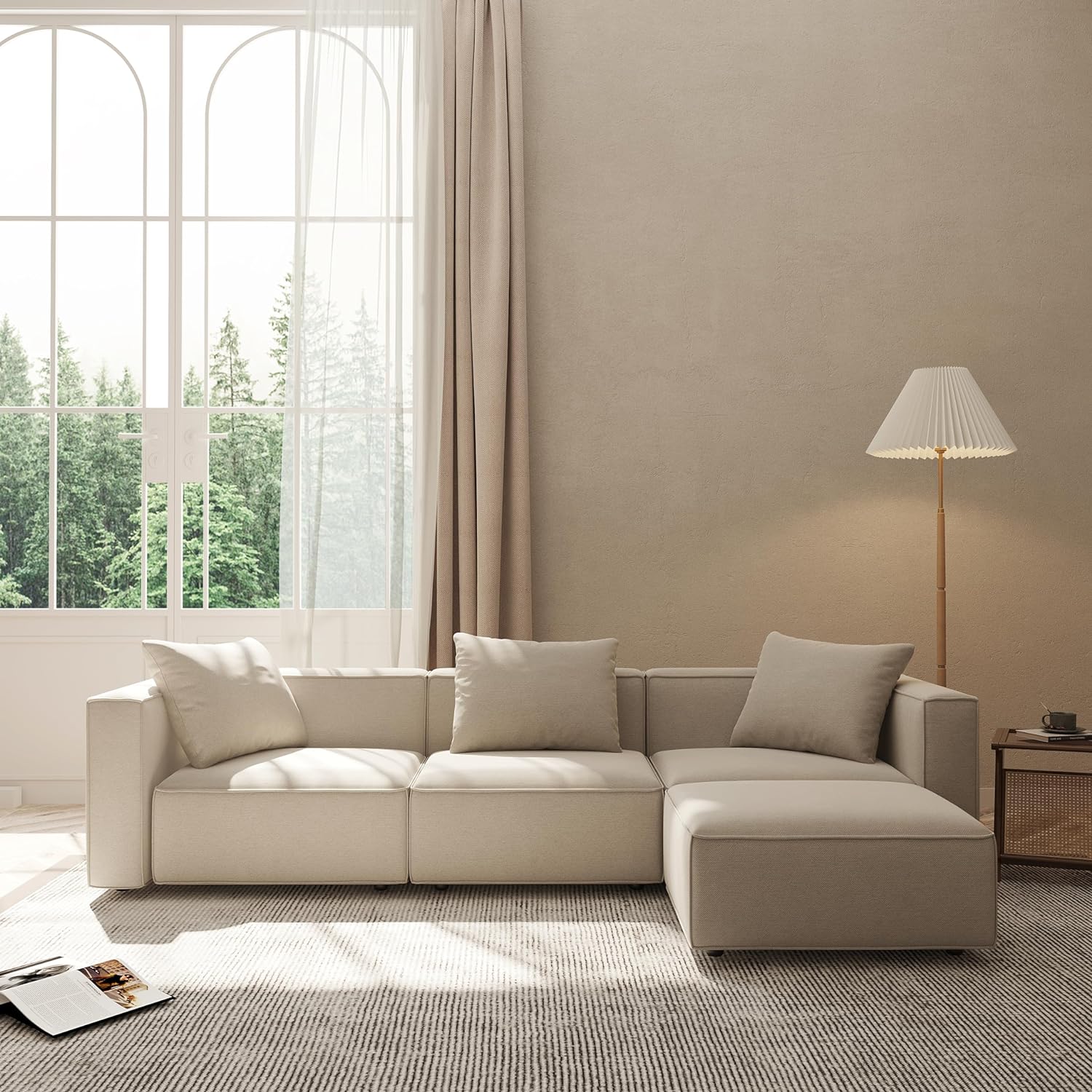 Japandi L-Shape Sectional Sofa