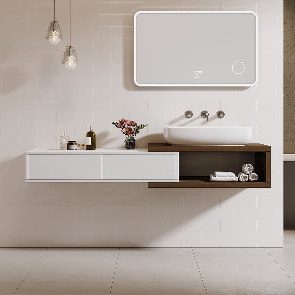 Japandi Extendable Floating Bathroom Vanity Set