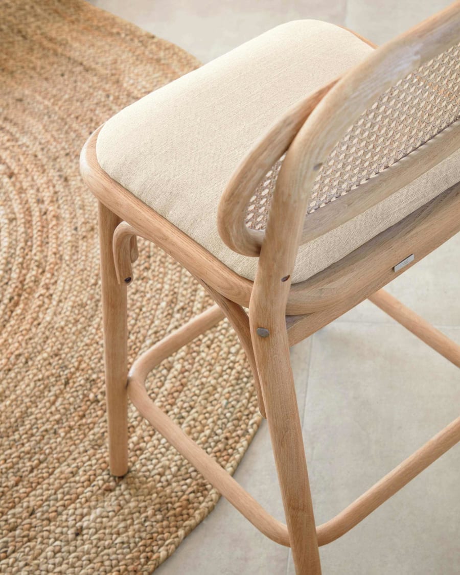 Japandi Rattan Stool Chair