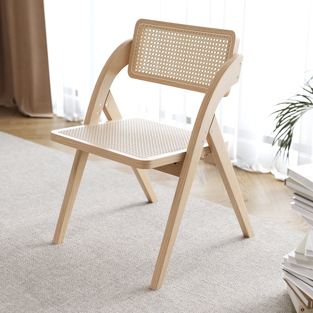 Japandi Rattan Folding Chair (x2)