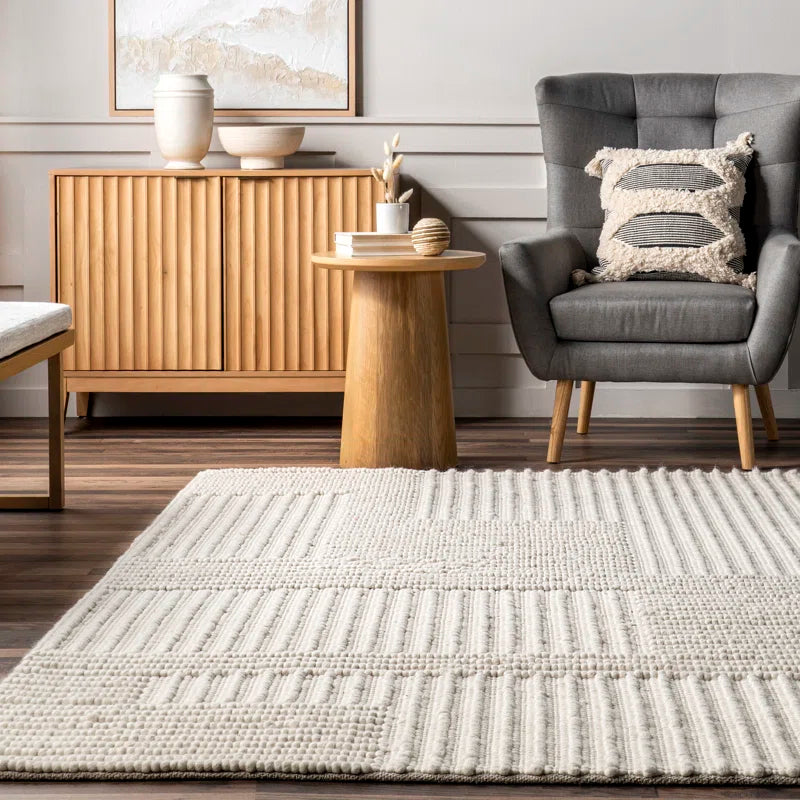 Japandi High-Low Striped Rug