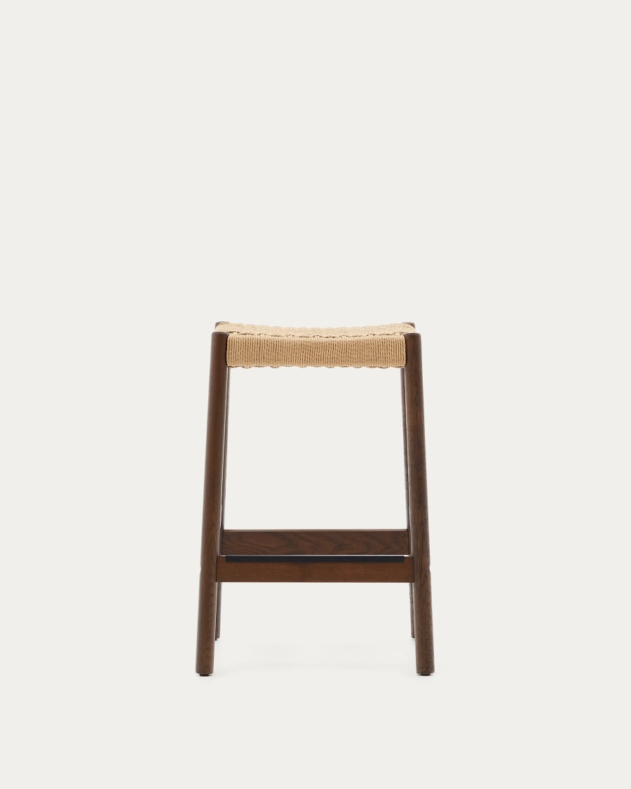 Japandi Walnut Stool Chair