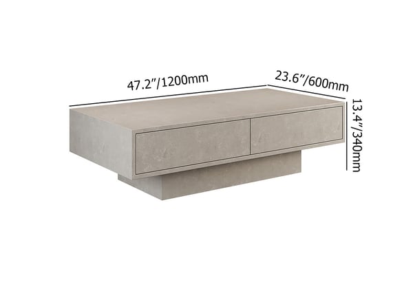 Japandi Concrete Gray Coffee Table