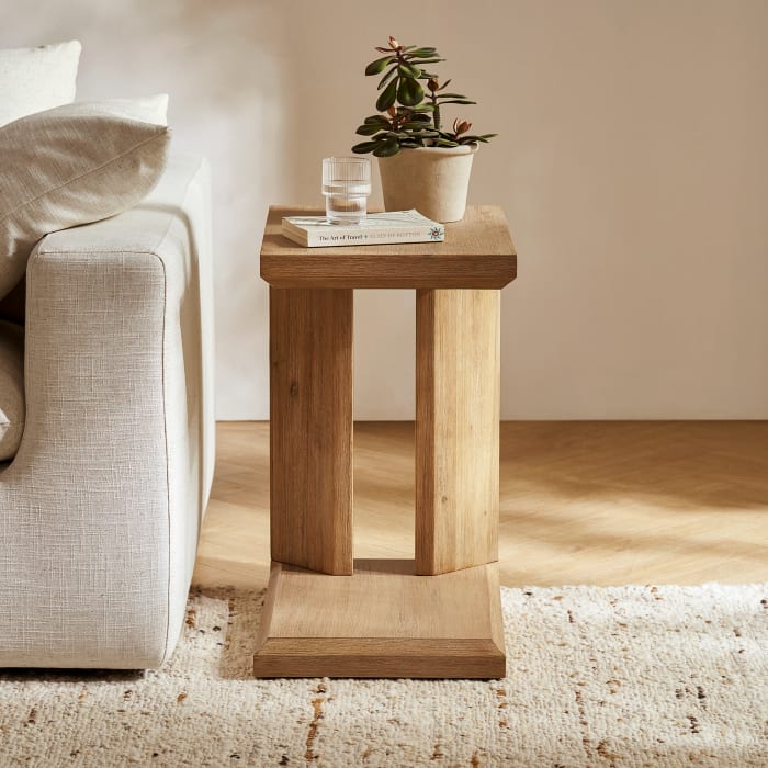 Japandi Small Wooden Side Table