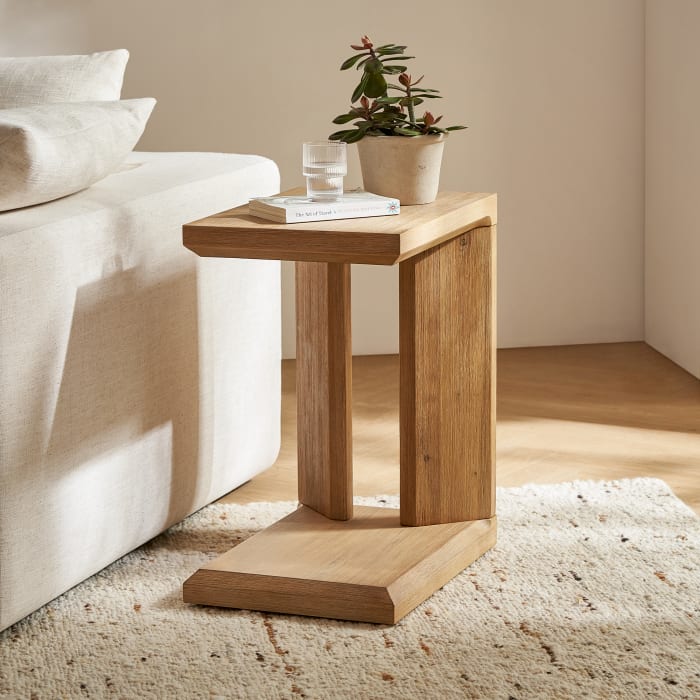 Japandi Small Wooden Side Table