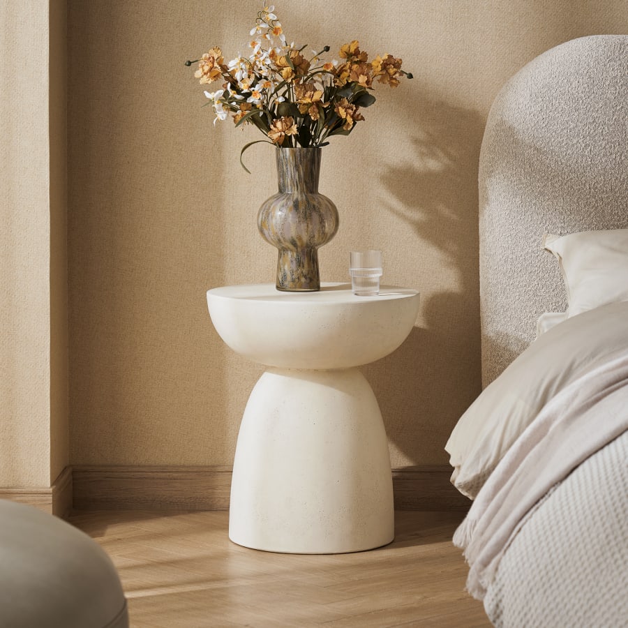 Japandi Round Nightstand