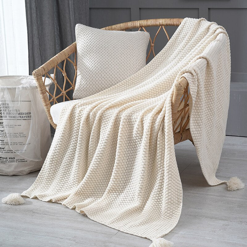 Beige Japandi Blanket