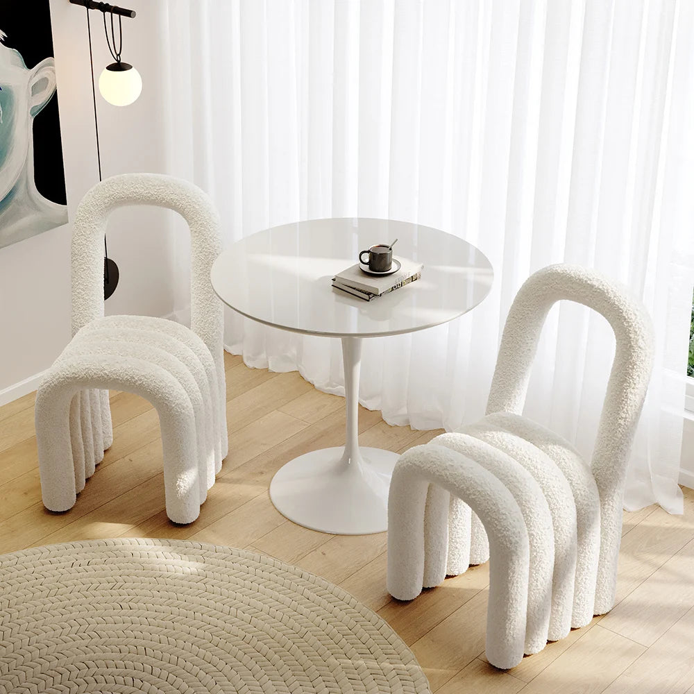 Japandi White Modern Chair (x2)