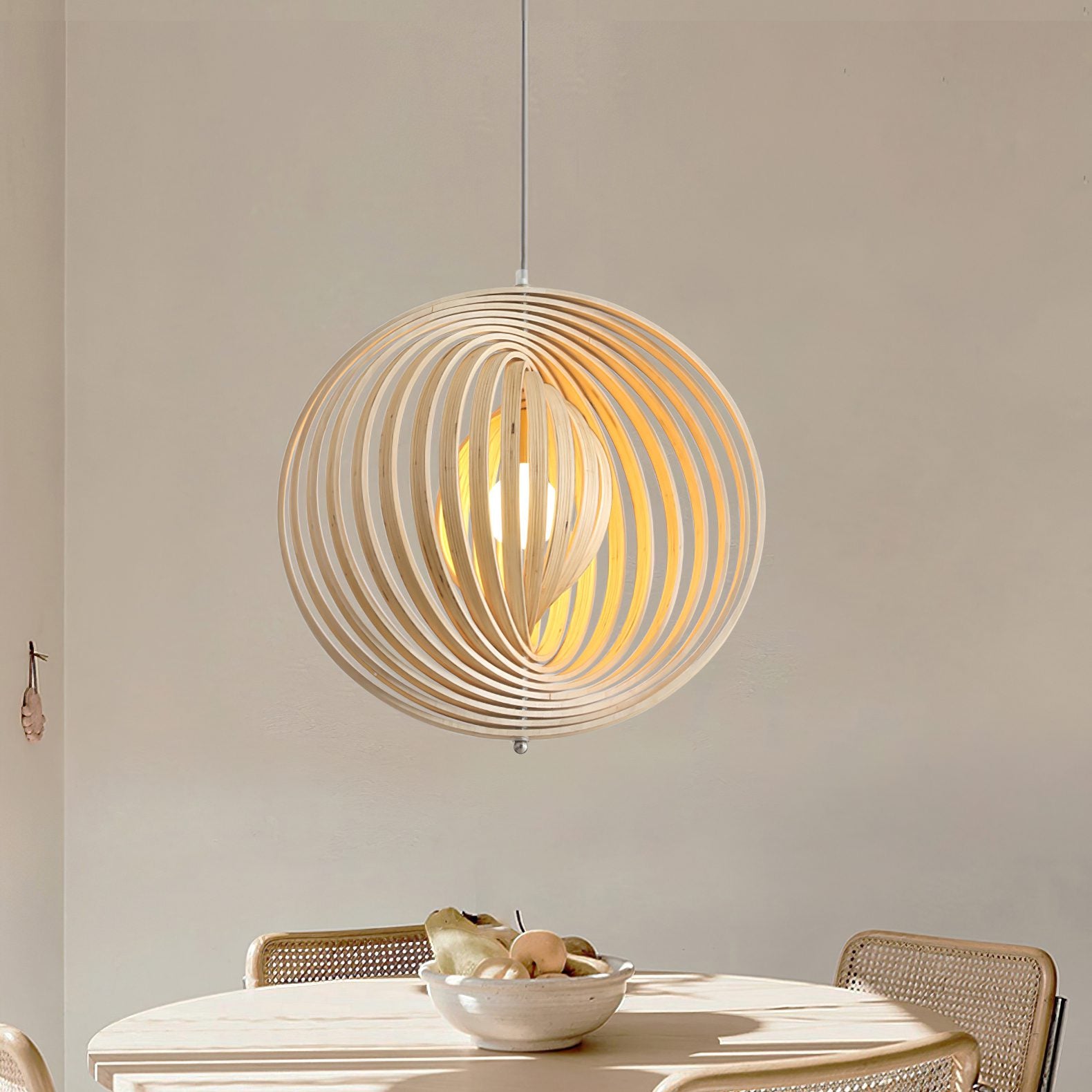 Wooden Japandi Pendant Light