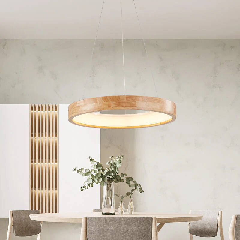 Japandi Wooden LED Pendant Light