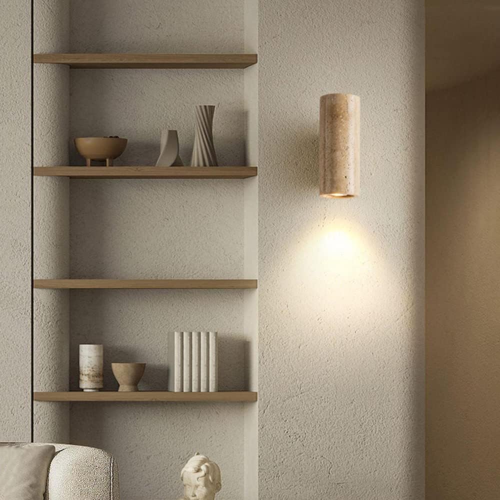 Japandi Travertine Beside Wall Lamp 