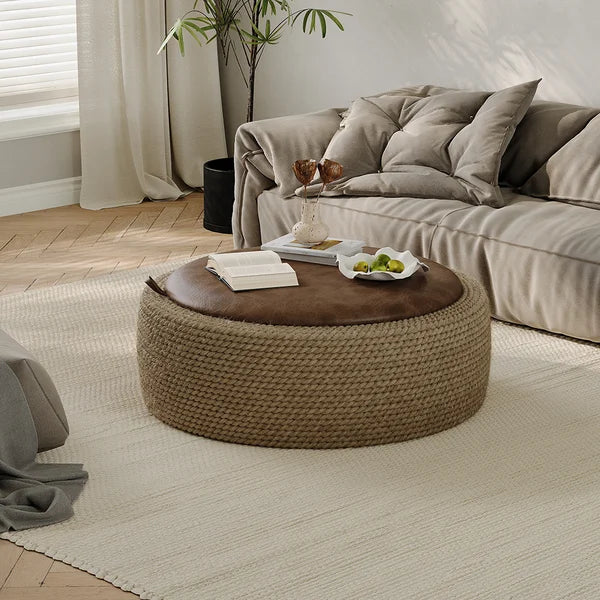 Japandi Woven Rope Coffee Table