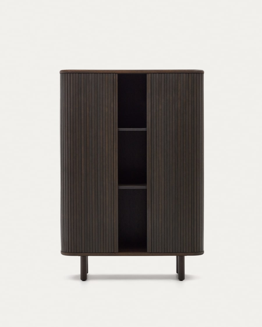 Japandi Black Wood Highboard 