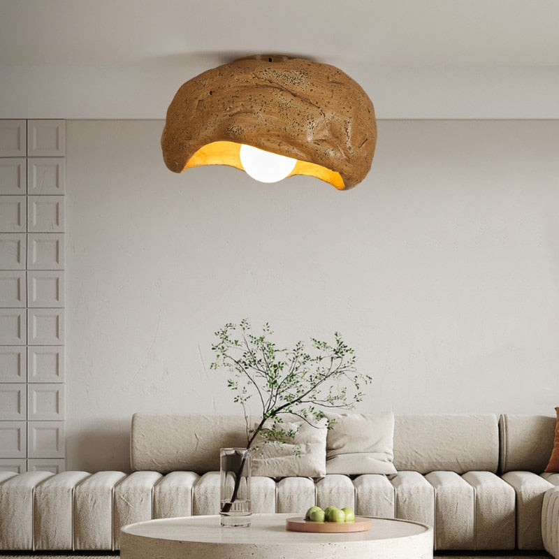 Brown Japandi Ceiling Light 