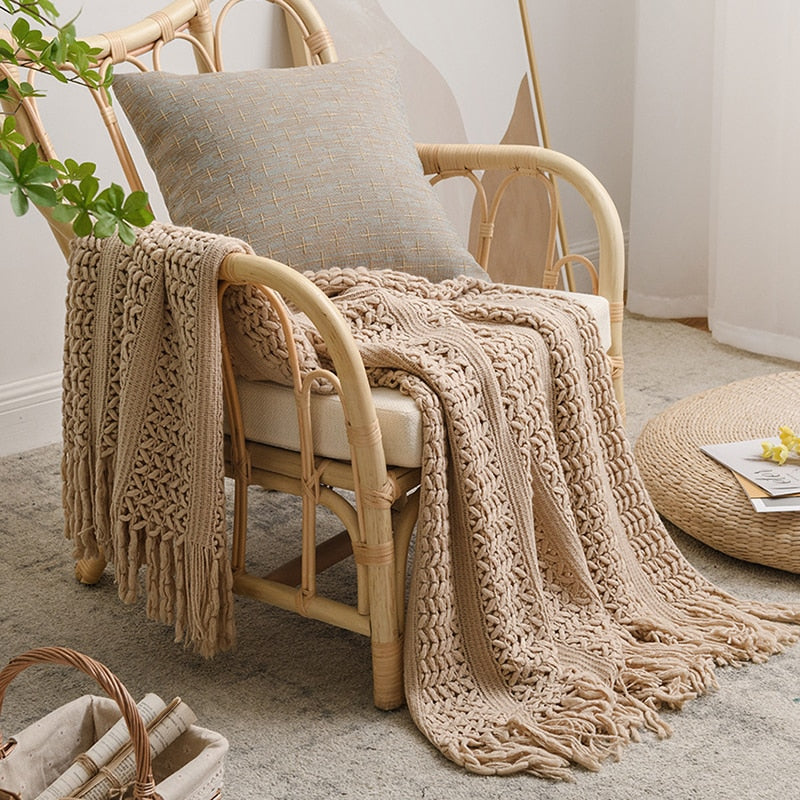 Japandi Knitted Blanket