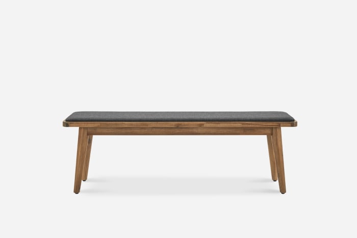 Japandi Wood & Fabric Bench