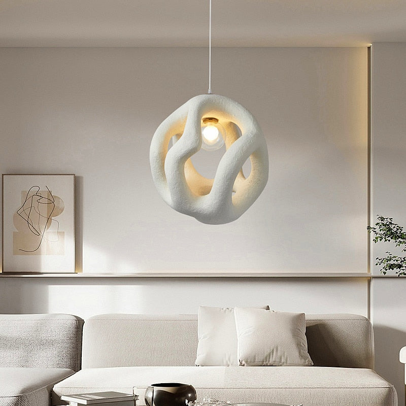 White Japandi Pendant Light