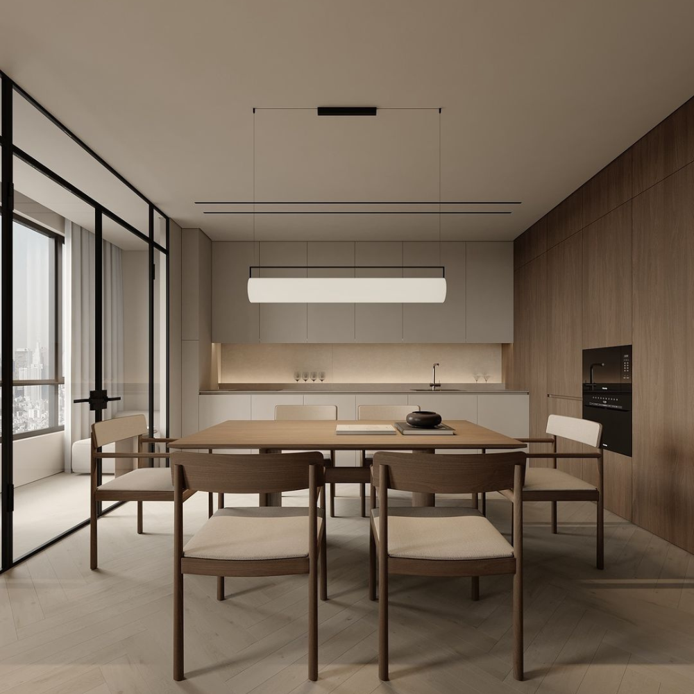 Japandi Linear Pendant Light 